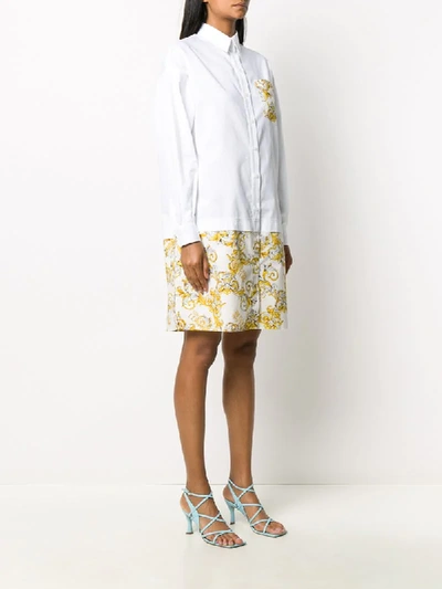 Shop Versace Jeans Couture Baroque Shirt Dress In White