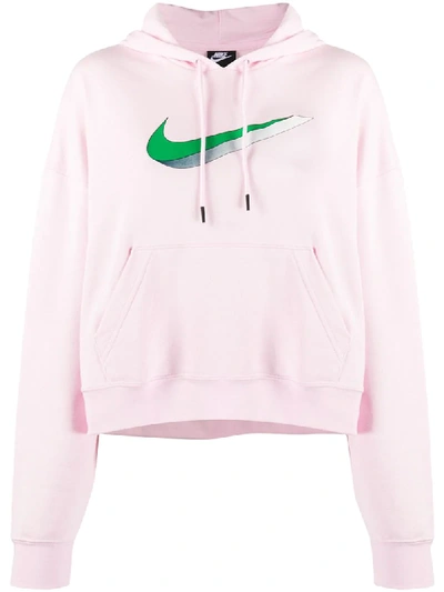 Shop Nike Icon Clash Logo-print Hoodie In Pink