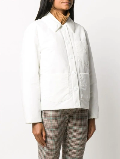 Shop Burberry Button-up Jacket In White