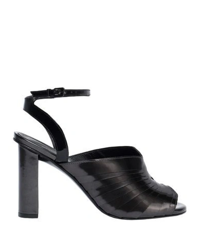 Shop Robert Clergerie Woman Sandals Black Size 9 Soft Leather