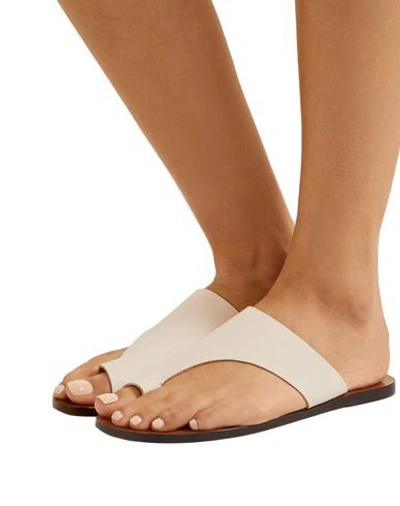 Shop Atp Atelier Toe Strap Sandals In Beige