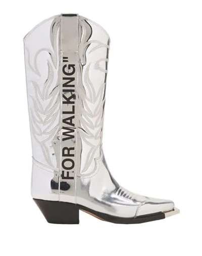 Shop Off-white Boots In Silver