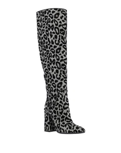 Shop Dolce & Gabbana Knee Boots In Grey