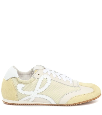 Shop Loewe Ballet Runner Leather Sneakers In Yellow