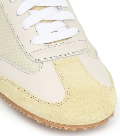 Shop Loewe Ballet Runner Leather Sneakers In Yellow