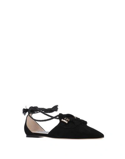Shop Tod's Woman Ballet Flats Black Size 8 Soft Leather