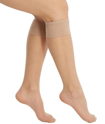 Shop Spanx Plus Size Sheer Hi-knee Socks 2-pack In S2