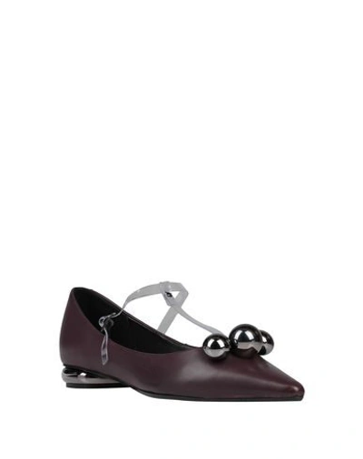 Shop Anna Baiguera Ballet Flats In Dark Purple