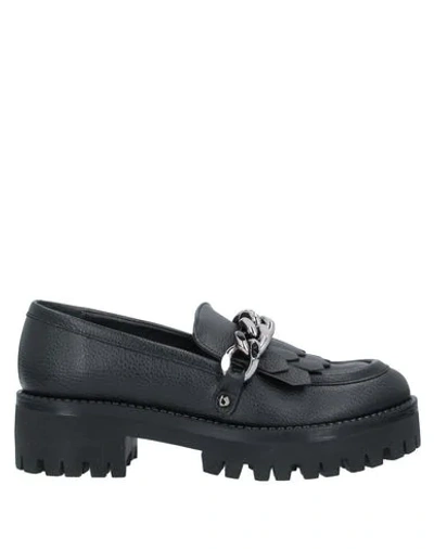 Shop Pollini Loafers In Black