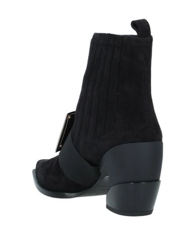 Shop Roger Vivier Woman Ankle Boots Black Size 4.5 Soft Leather, Textile Fibers, Metal
