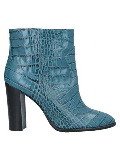 Shop Anna F . Woman Ankle Boots Pastel Blue Size 9 Soft Leather