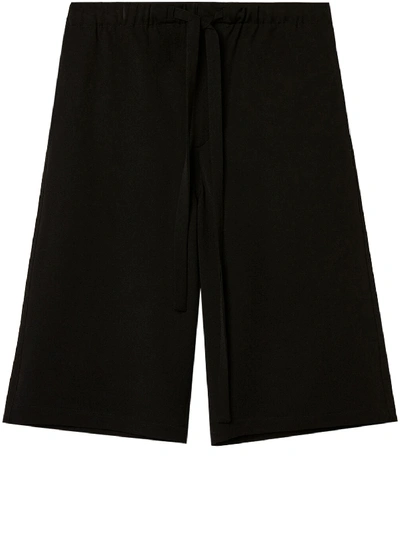 Shop Loewe Pleated Shorts In Wool In Black