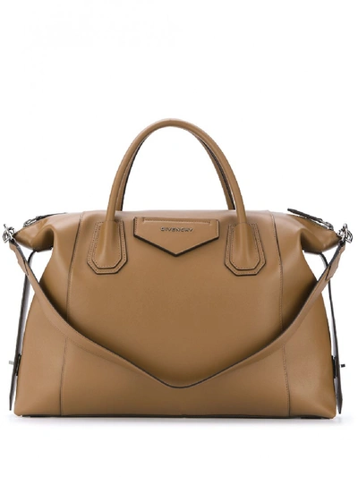Shop Givenchy Antigona Leather Bag In Brown