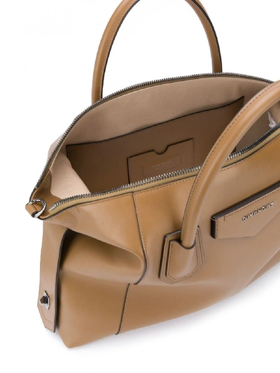 Shop Givenchy Antigona Leather Bag In Brown