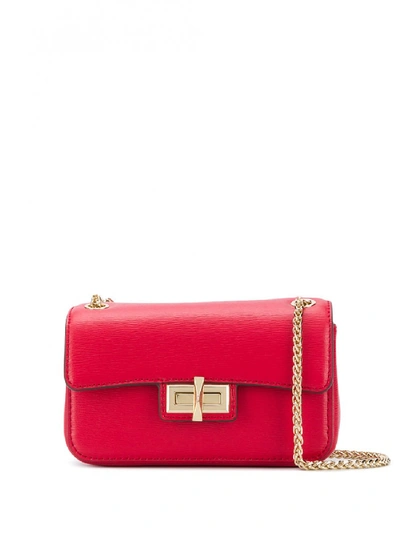 Shop Dkny Jojo Small Leather Crossbody Bag In Red