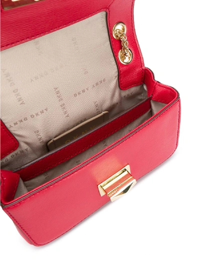 Shop Dkny Jojo Small Leather Crossbody Bag In Red