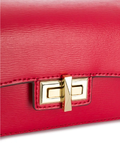 Shop Dkny Jojo Small Leather Crossbody Bag In Red