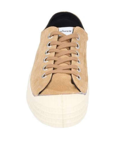 Shop Novesta Man Sneakers Camel Size 13 Soft Leather In Beige