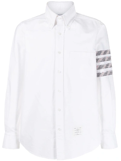 Shop Thom Browne White Oxford 4-bar Shirt