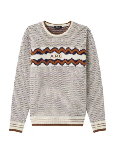 Shop A.p.c. Ben Crewneck Sweater In Ecru