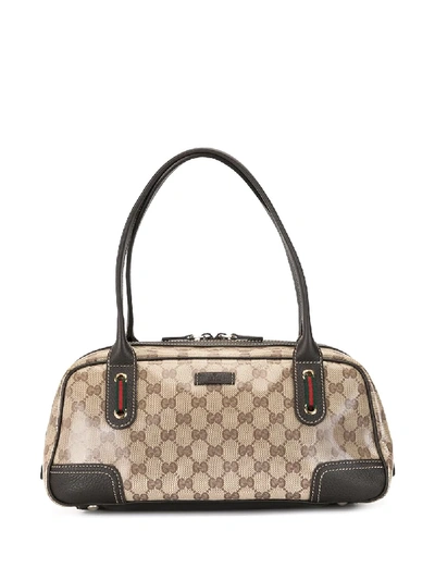Pre-owned Gucci Shelly Gg Tote In Neutrals