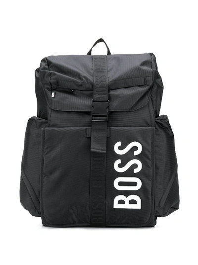 Shop Hugo Boss Branded Backpack In Black