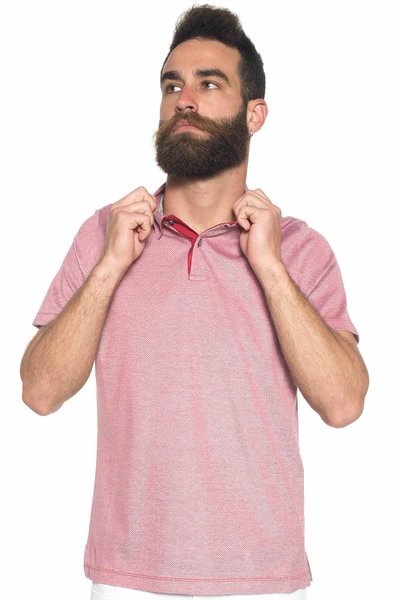 Shop Canali Polo Shirt In Cotton Piquet In Red