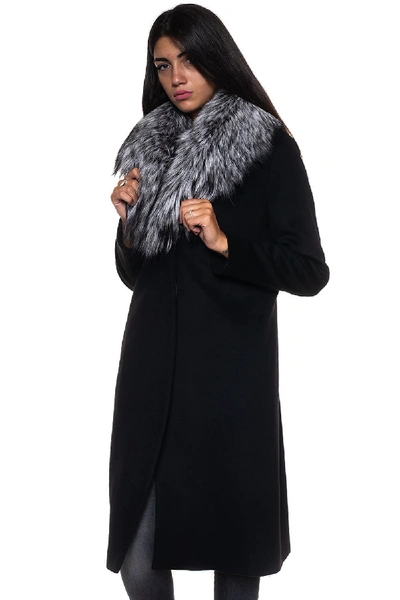 Shop Cinzia Rocca Long Coat In Black