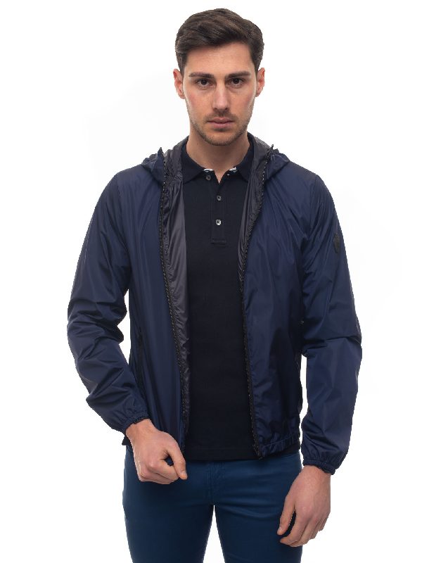 Download Fay Hooded Harrington Jacket Blue Polyamide Man | ModeSens