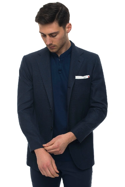 Shop Kiton Deconstructed-unlined Blazer With 3 Buttons In Blue