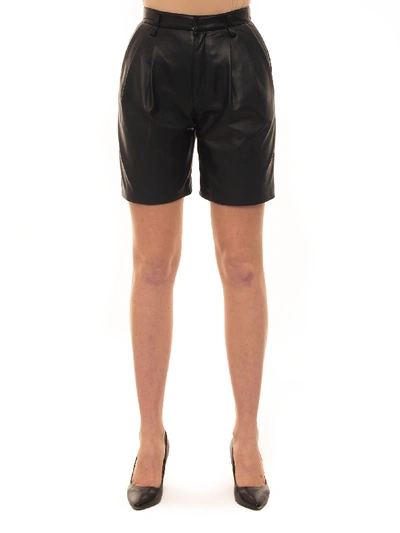 Shop Red Valentino Leather Shorts Black Leather Woman