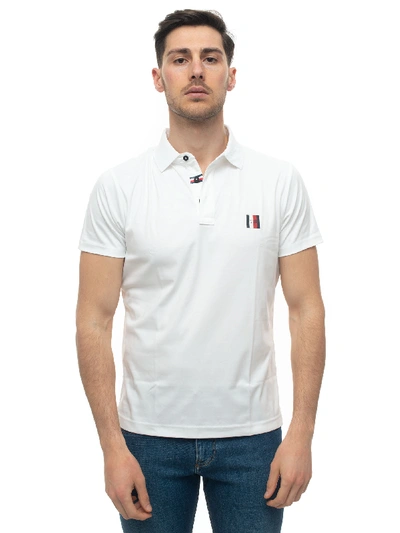 Shop Tommy Hilfiger Polo Shirt In Jersey Cotton White Cotton Man