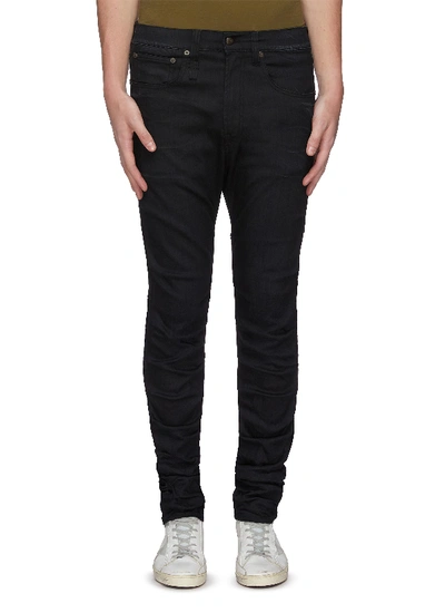 Shop R13 'core Skywalker' Unwashed Stacked Skinny Jeans In Black