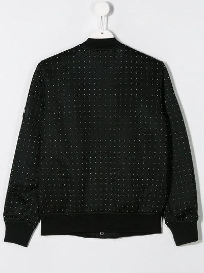 Shop Balmain Dotted Buttoned Jacket In Black
