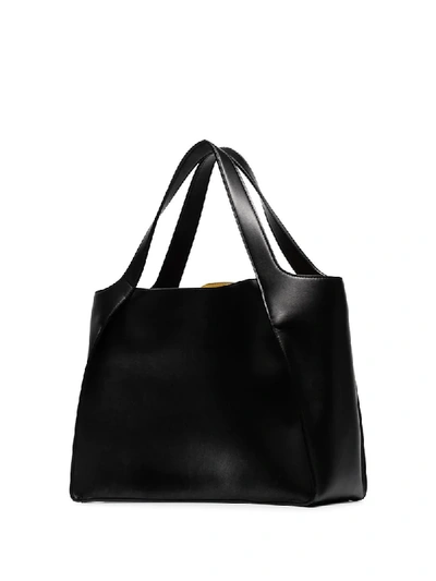 Shop Stella Mccartney Black Faux Leather Tote Bag