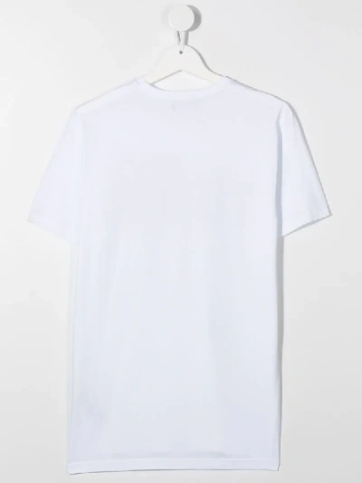 Dsquared2 Teen Logo-print Cotton T-shirt In White