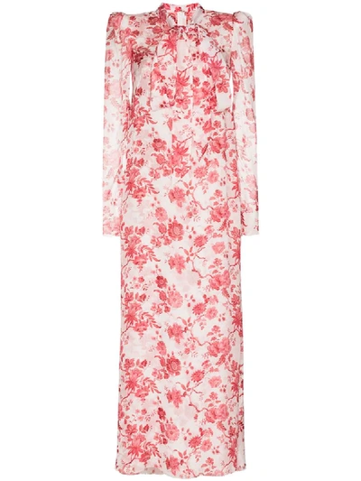 Shop The Vampire's Wife Unconditional Floral-print Silk Dress In White