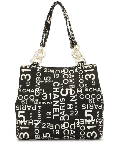 Pre-owned Chanel 2002 By Sea Cc Tote In Black