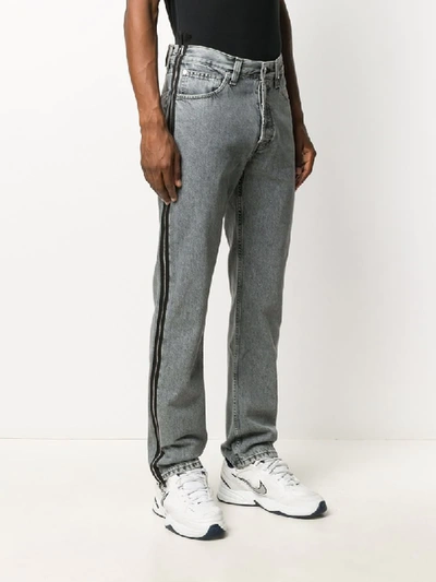 Shop Helmut Lang High-waisted Straight Jeans In Grey