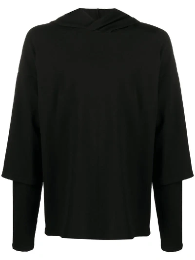 Shop Alchemy Oversized Layered-sleeve Hoodie In Black