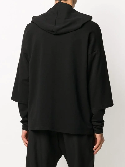 Shop Alchemy Oversized Layered-sleeve Hoodie In Black
