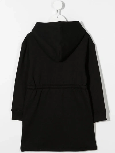 Shop Calvin Klein Hooded Logo Sweatshirt Dress In Black