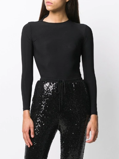 Shop Alchemy Long Sleeve Stretch Jersey Top In Black