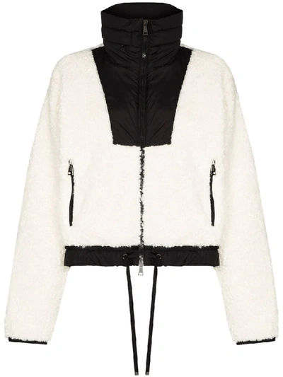 Shop Moncler Maglia Faux-shearing Cropped Jacket In Black