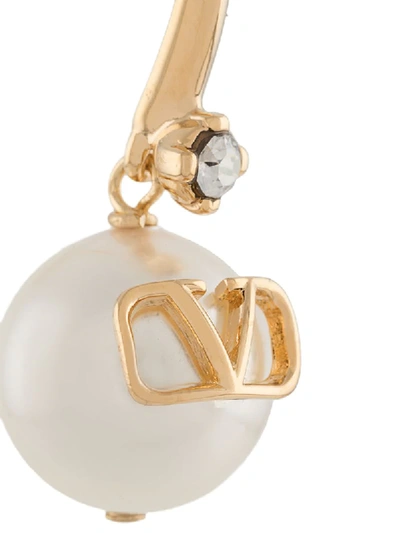 Shop Valentino Vlogo Signature Pearl Earrings In Gold