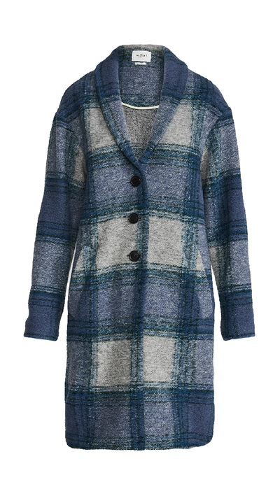 Shop Isabel Marant Étoile Gabriel Coat In Greyish Blue