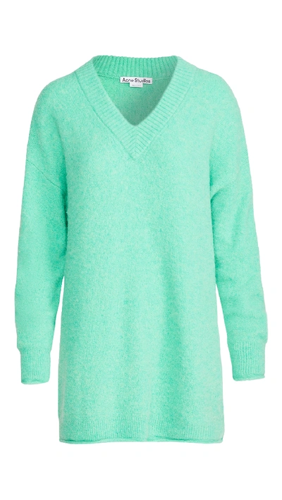 Shop Acne Studios Keandra Fluffy Alpaca Sweater In Bright Green
