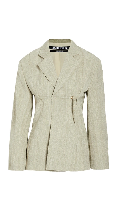 Shop Jacquemus Sage Blazer In Light Green