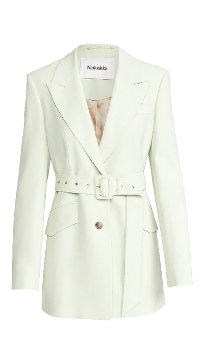 Shop Nanushka Honor Blazer In Mint