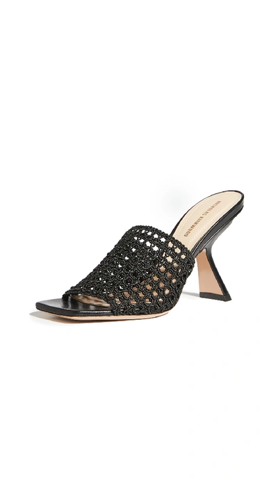 Shop Nicholas Kirkwood 90mm Alba Mule Slides In Black & Grey